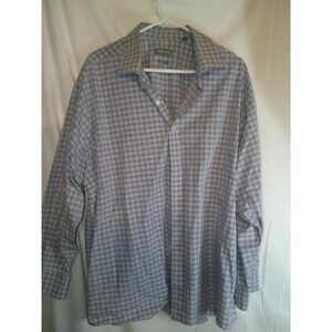 Michael Kors Gingham Check Dress‎ Shirt Long Sleeve Mens Big Fit 19 34/35